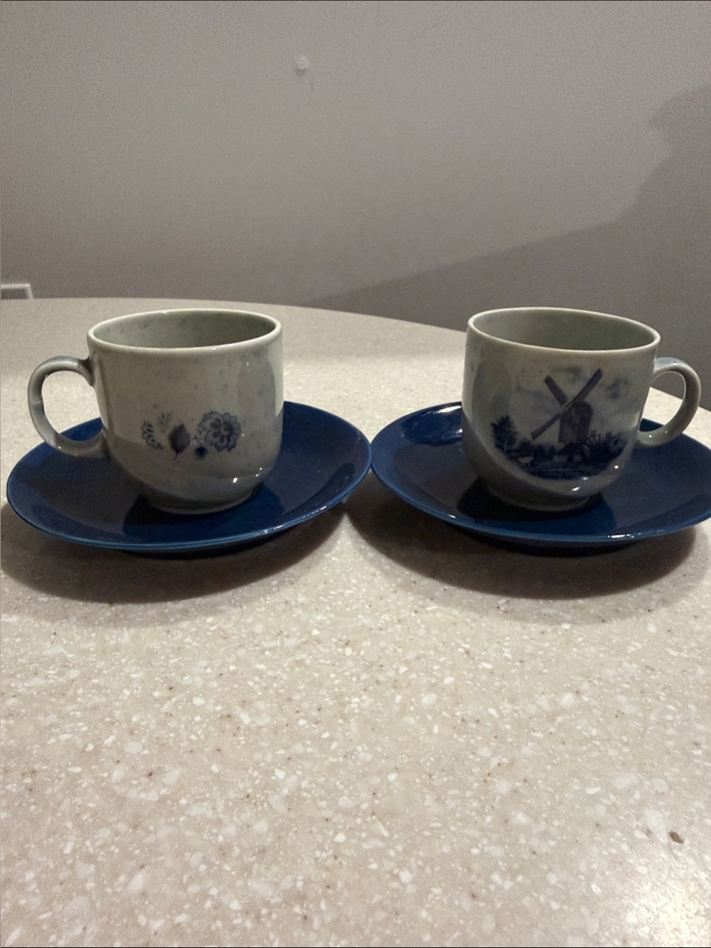 VTG Hand painted WINDMILL Floral goose Delft Holland tea cup espresso cup